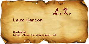 Laux Karion névjegykártya